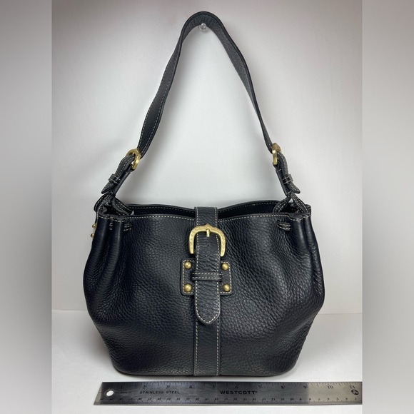 Dooney & Bourke Marchesa black pebbled leather medium gathered bag - Picture 2 of 15